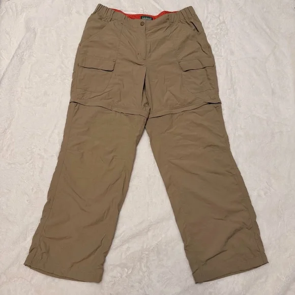 L.L. Bean Convertible Hiking Pants Women 14 Zip-Off Cargo Travel Summer Gorpcore - Picture 2 of 9